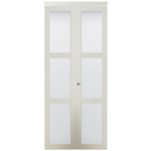 ReliaBilt White 3Lite Solid Core Tempered Frosted Glass
