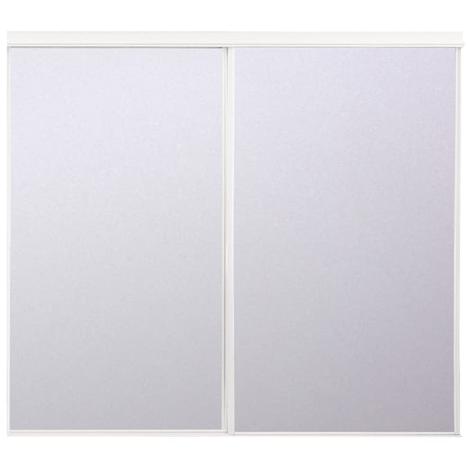 Reliabilt Reliabilt 60 In X 80 In White Mirror Sliding Closet Door Hardware Included In The Closet Doors Department At Lowes Com