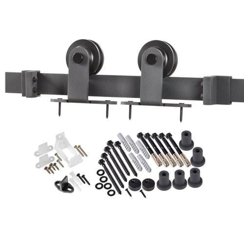 Reliabilt Matte Black Top Mount Barn Door Kit At Lowes Com
