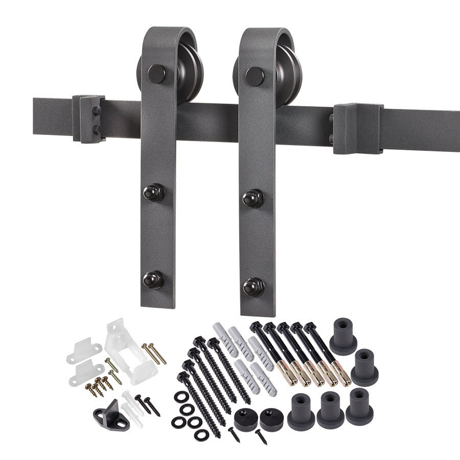 ReliaBilt Matte Black Top Mount Barn Door Kit in the Barn Door Hardware ...