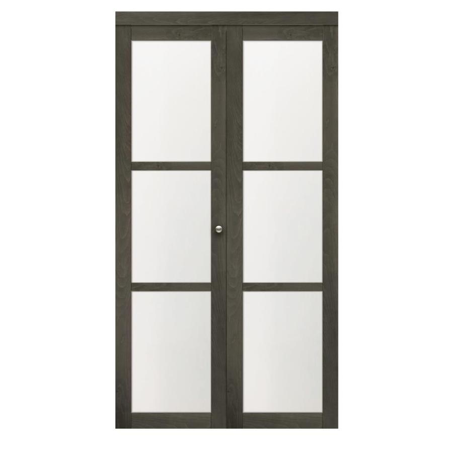 30 3 Lite Ia 3150 Bifold Gray Mdf Bifold Door Hardware Included Common 30 In X 80 In Actual 30 In X 80 In