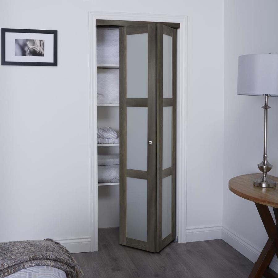 ReliaBilt 30 3-LITE Ia 3150 Bifold 30-in x 80-in Gray MDF Bifold Door ...