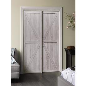 Erias Home Designs Paneled Manufactured Wood Trident Sliding Closet Door
