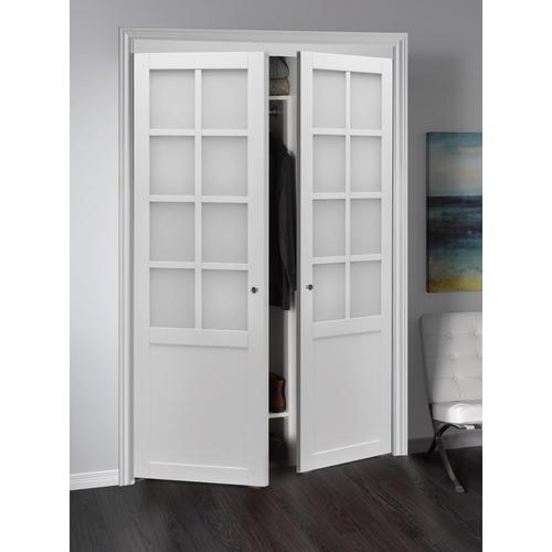 ReliaBilt Reliabilt 48-in x 80-in White Flush MDF Pivot Door (Hardware