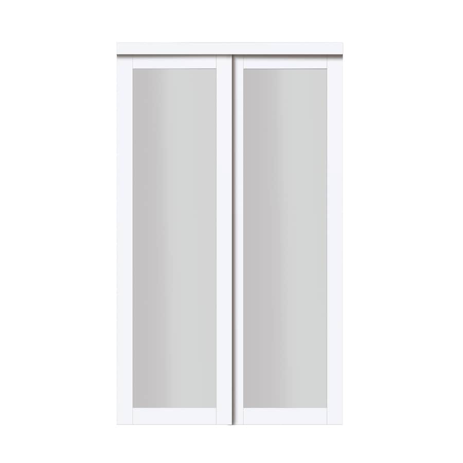 Reliabilt Harmony Bypass Doors Pure White 1 Panel Mdf Sliding