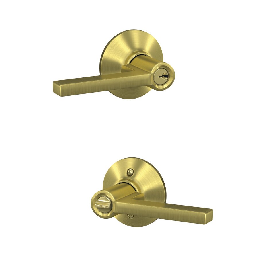 Schlage F51A LAT/PLY Custom Latitude Plymouth Satin Brass Universal