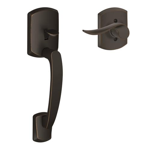 Schlage FE285 Greenwich Aged Bronze Entry Door Exterior Handle