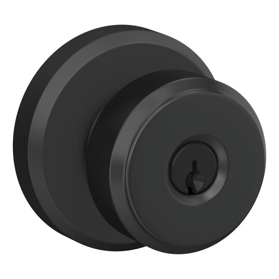 Schlage F51A BWE/GSN Bowery Greyson Matte Black Keyed Entry Door Knob