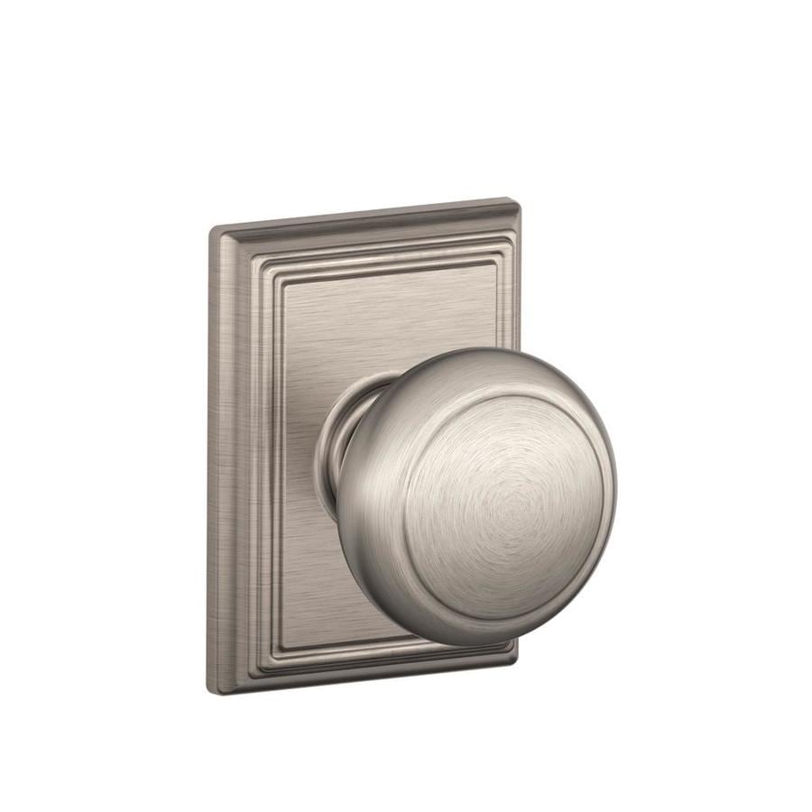 Schlage Decorative Andover x Addison Satin Nickel Passage Door Knob at