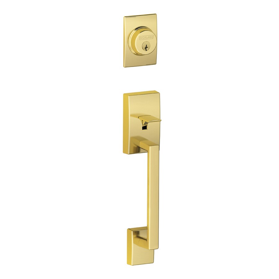 Schlage Century Adjustable Lifetime Bright Brass Entry Door Exterior ...