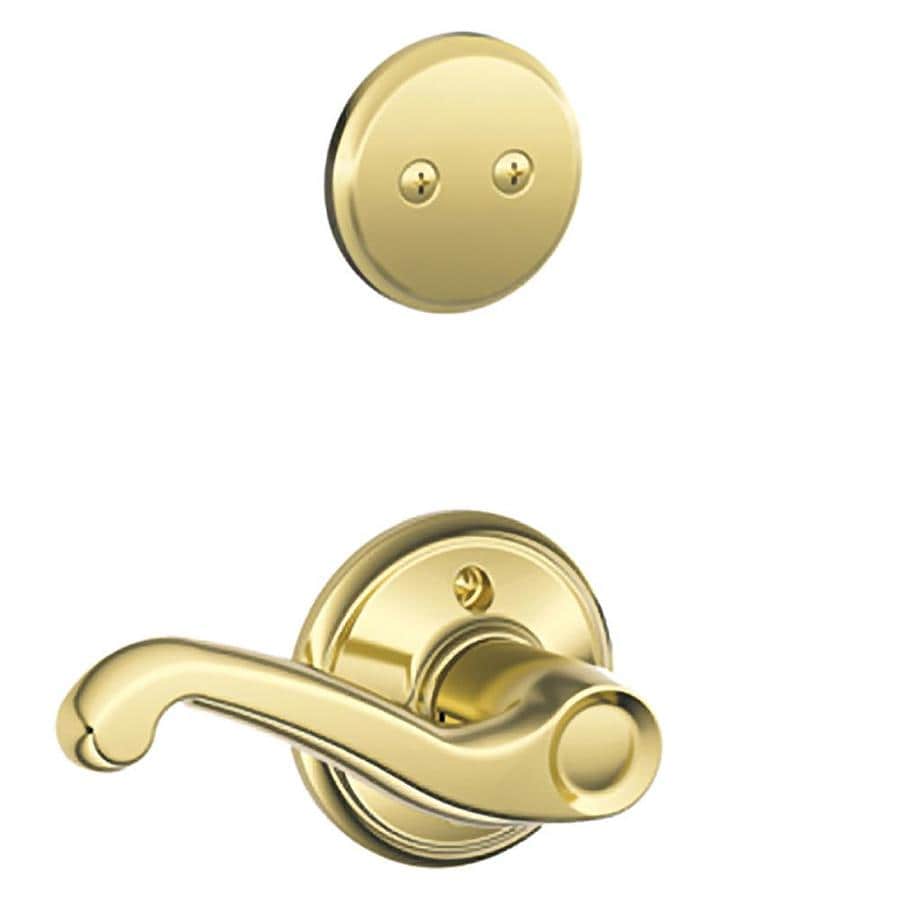 Schlage F Flair Bright Brass Dummy Handle Dummy Door Interior