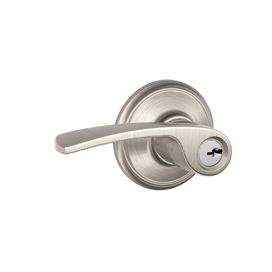 Schlage Custom Latitude Satin Nickel Keyed Entry Door Lever F51A LAT 619