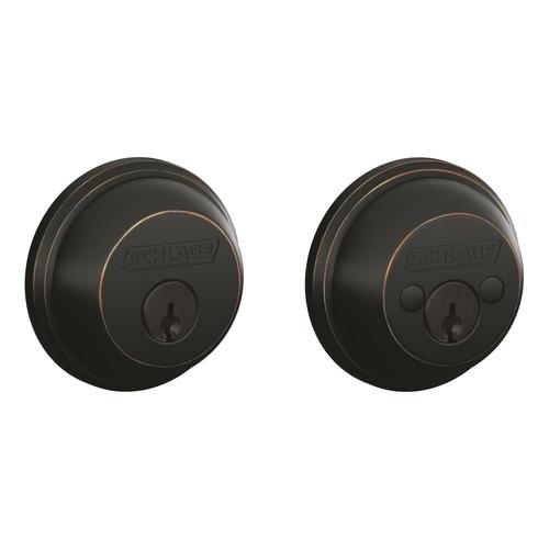 Schlage B60 Deadbolt C Aged Bronze Double Cylinder Deadbolt in