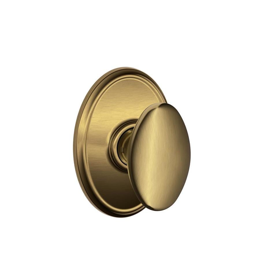 Schlage F10 SIE/WKF Siena- Wakefield Antique Brass Passage Door Knob ...