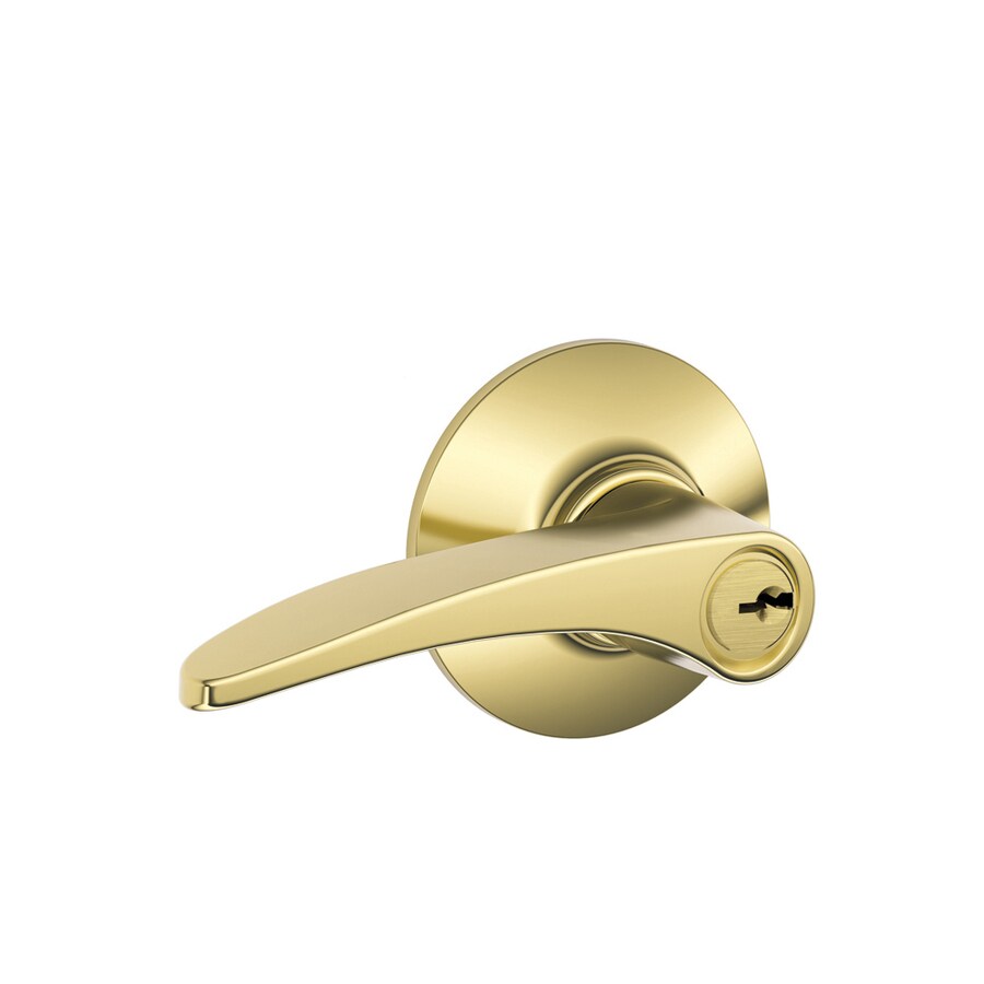 Schlage F Manhattan Bright Brass Reversible Keyed Entry Door