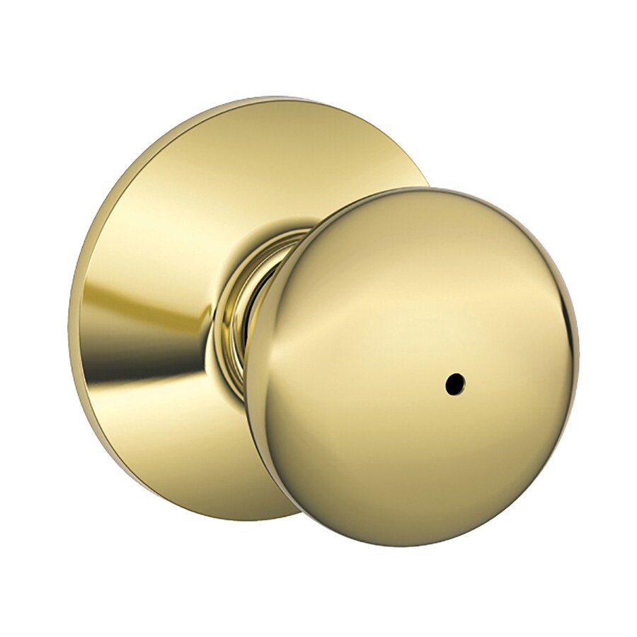 Schlage F Plymouth Bright Brass Satin Nickel Privacy Door