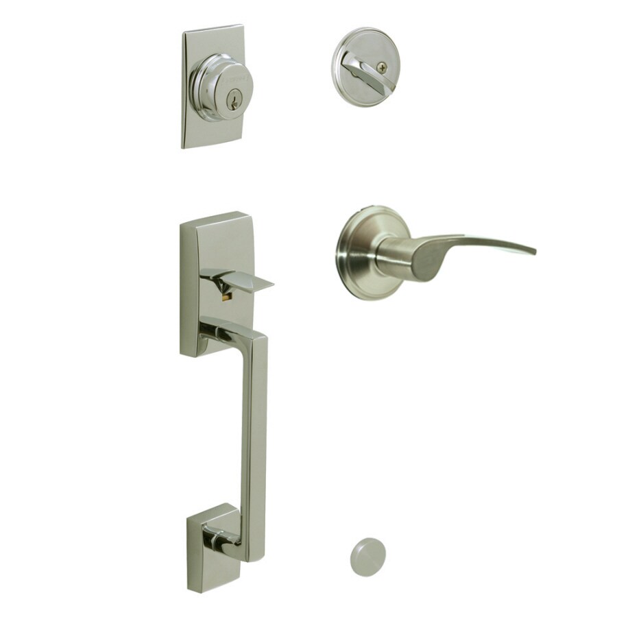 Schlage Century Satin Nickel Keyed Entry Door Handleset With SecureKey ...