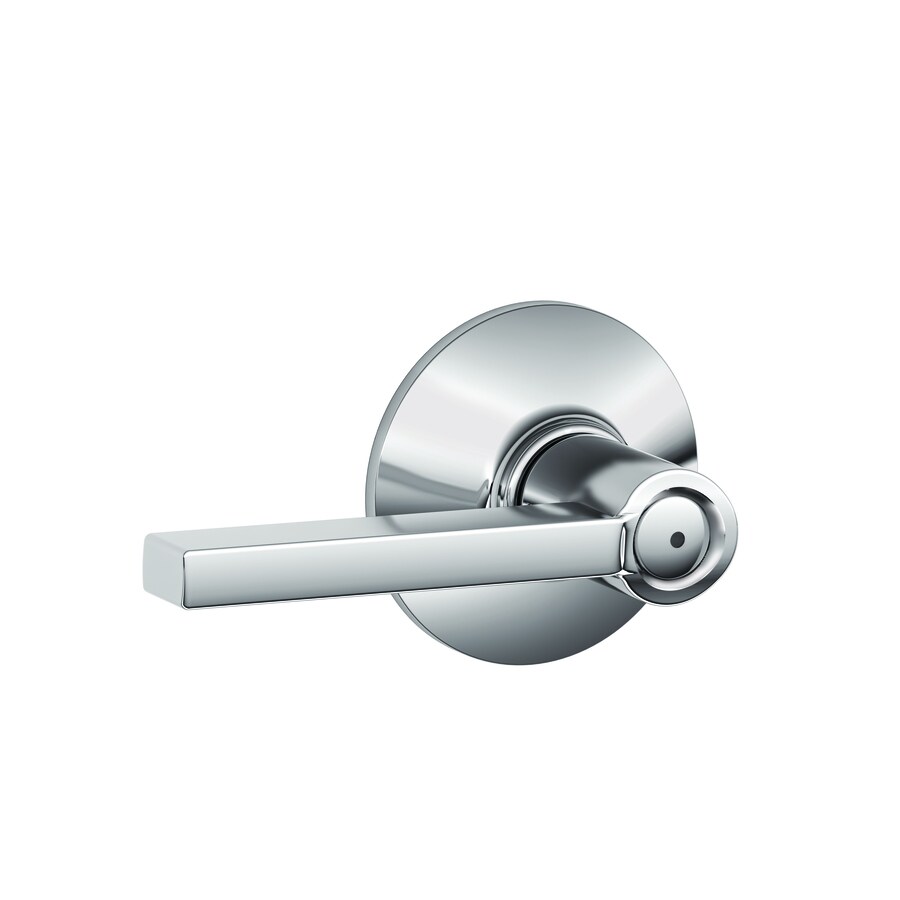 Schlage F40 Latitude Bright Chrome Universal Privacy Door Handle at