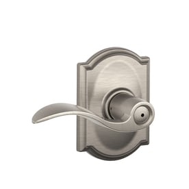 UPC 043156252824 product image for Schlage F40 Accent/Camelot Satin Nickel Privacy Door Handle | upcitemdb.com