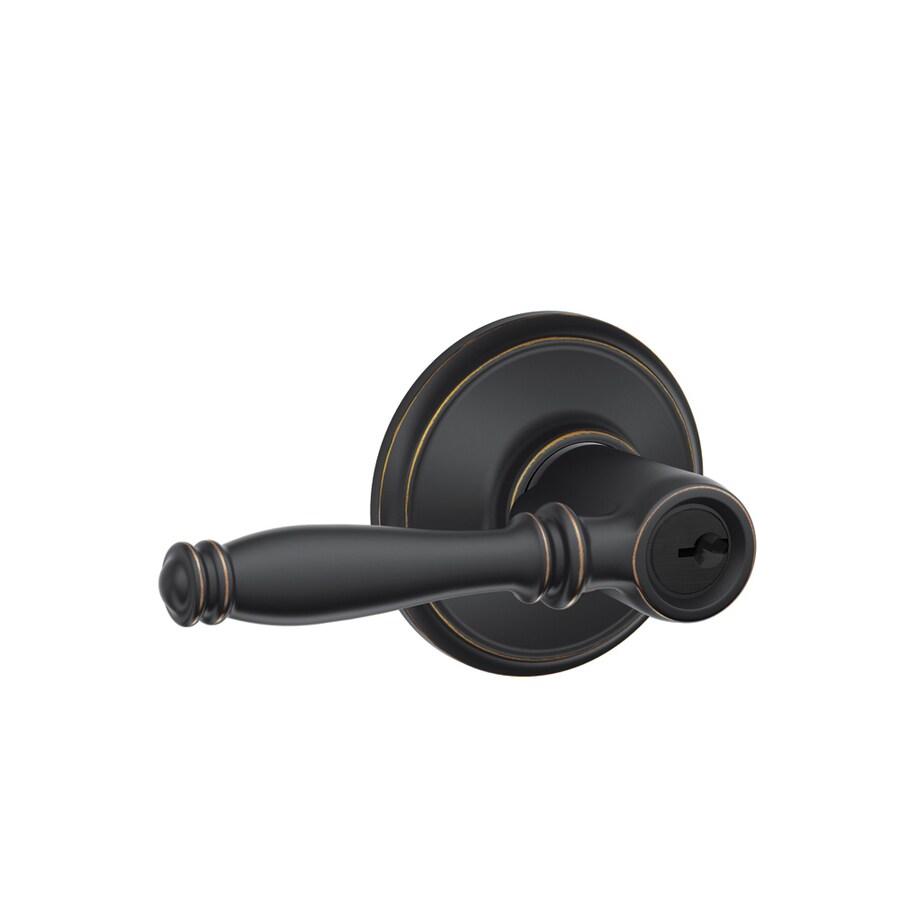 Birmingham Aged Bronze Keyed Entry Door Lever