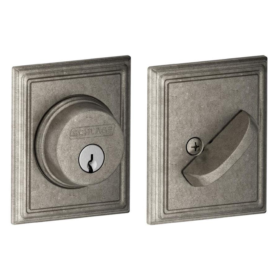 Schlage Distressed Nickel SingleCylinder Deadbolt at