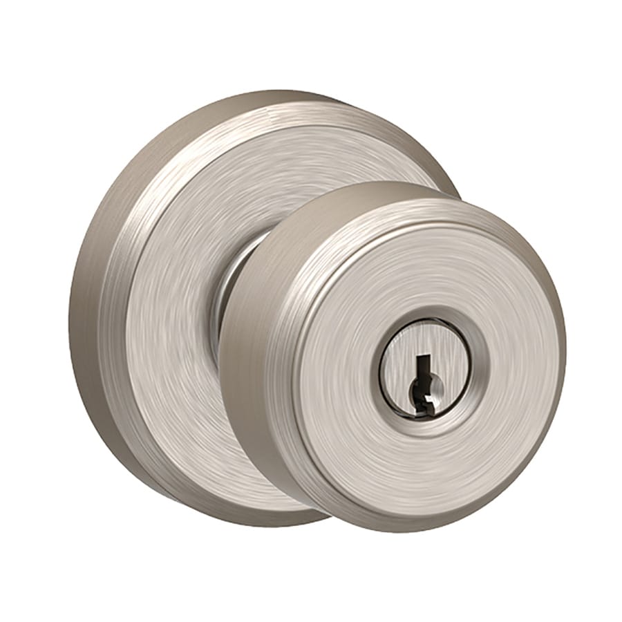 Schlage Decorative Bowery x Greyson Satin Nickel Keyed Entry Door Knob ...