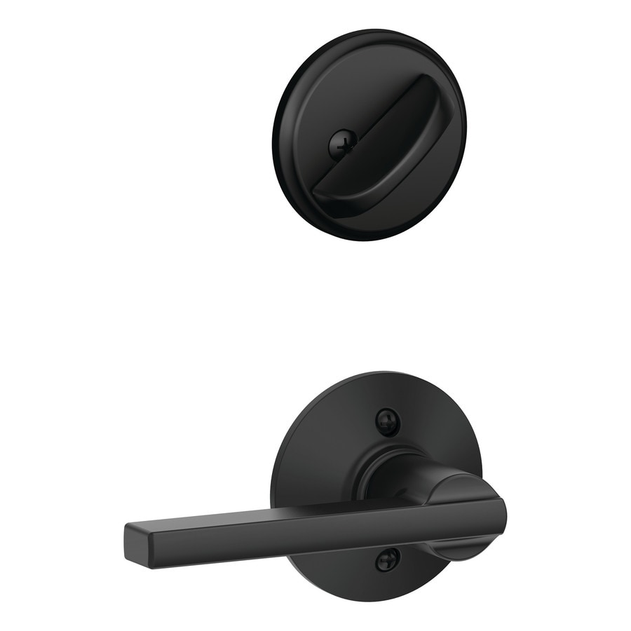 Schlage F Latitude Matte Black Single Cylinder Deadbolt Entry Door