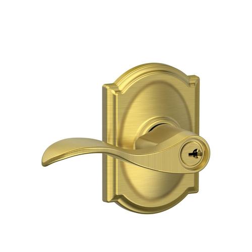 Schlage F51a Acc Cam Accent Camelot Aged Brass