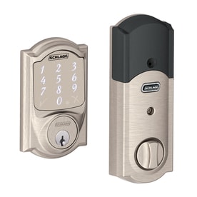 UPC 043156531424 product image for Schlage Sense Camelot Satin Nickel Single-Cylinder Motorized Touchscreen Electro | upcitemdb.com