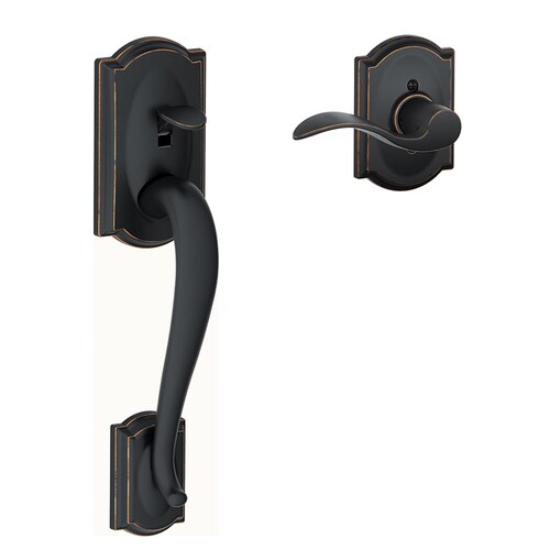 Schlage Fe285 Camelot Camelot Aged Bronze Dummy Handle Entry Door