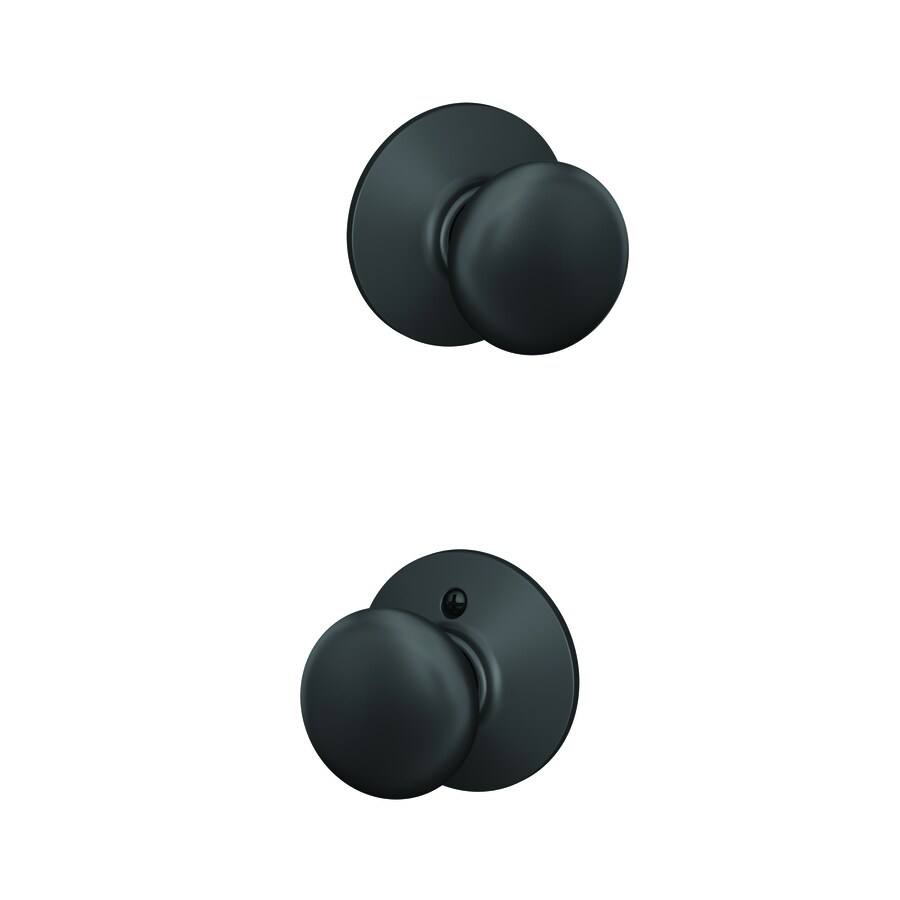 Schlage Plymouth Matte Black Passage Door Knob in the Door Knobs