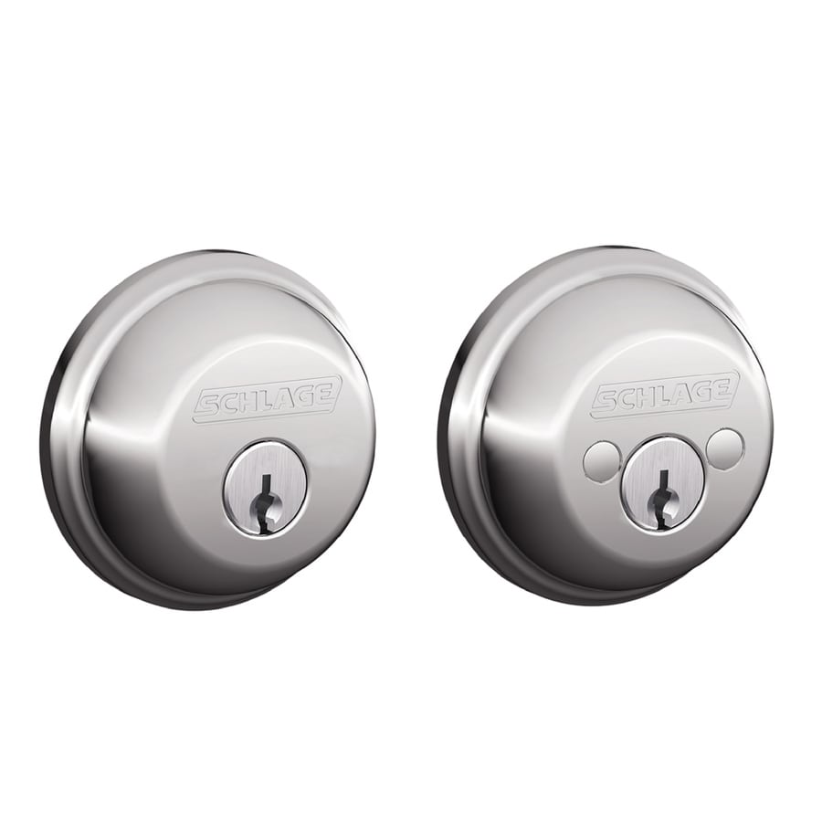 Schlage B Polished C Bright Chrome Double Cylinder Deadbolt in the