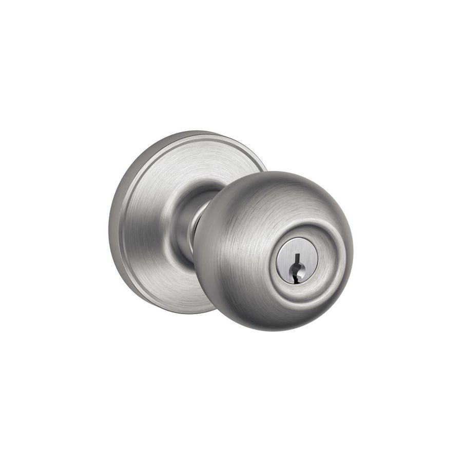 Schlage J Corona Satin Stainless Steel Keyed Entry Door Knob