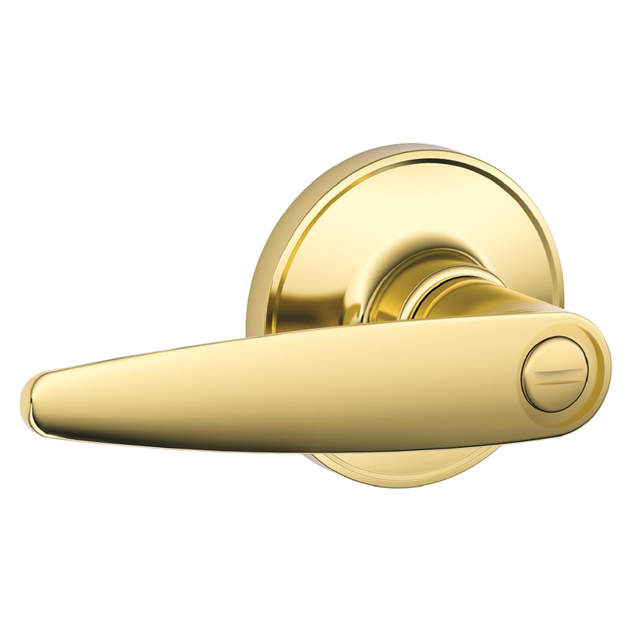 Schlage J Dover Bright Brass Universal Turn Lock Privacy Door Lever at