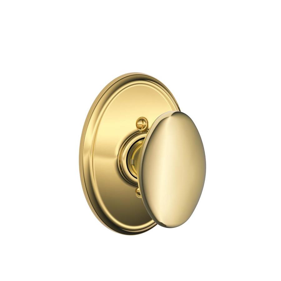 Schlage F170 SIE/WKF Siena Wakefield Bright Brass Dummy Door Knob in