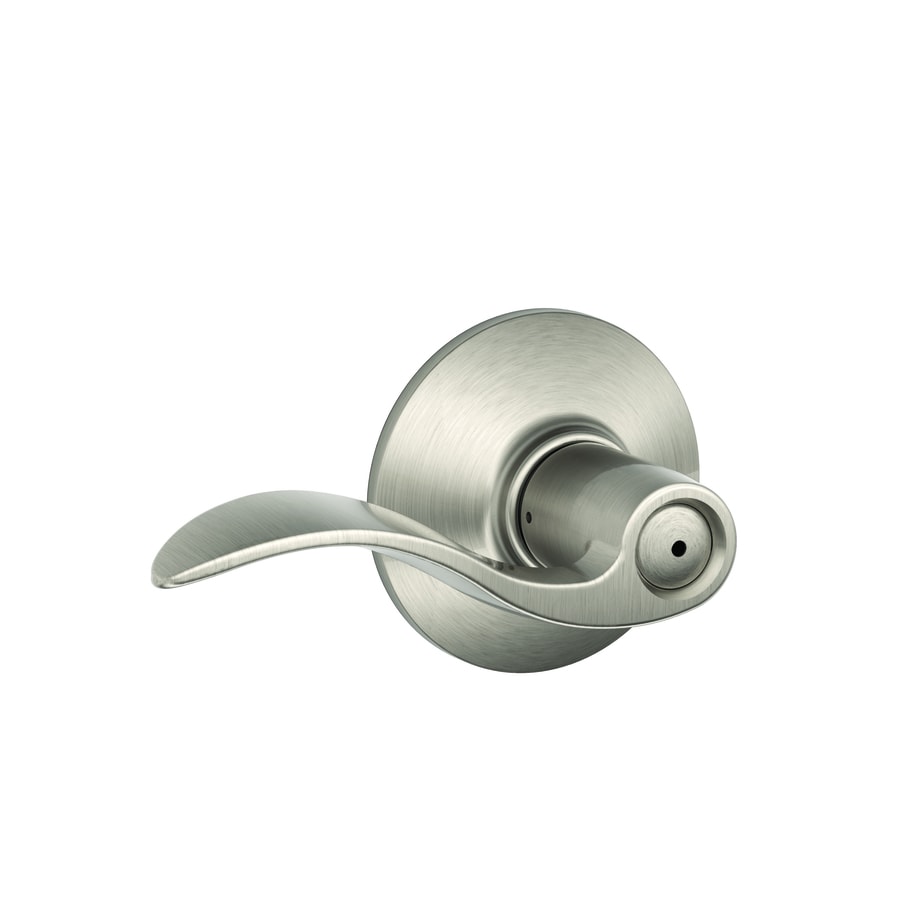 Shop Schlage F40 Accent Satin Nickel Push-Button Lock 