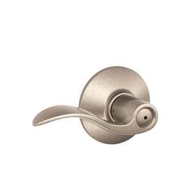 UPC 043156791637 product image for Schlage F40 Accent Satin Nickel Push-Button Lock Privacy Door Lever | upcitemdb.com