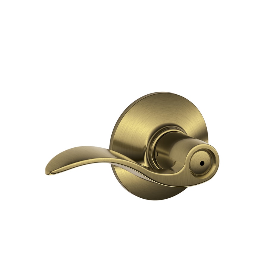Schlage F Accent Antique Brass Reversible Privacy Door Handle at