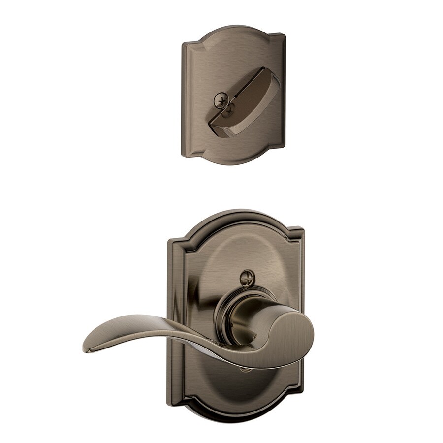 Schlage F Decorative Accent x Camelot Rose Antique Pewter Single