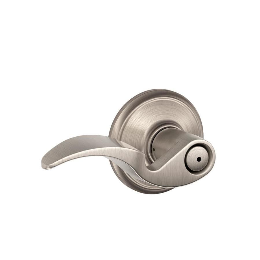 Shop Schlage F Avanti Satin Nickel Push-Button Lock Privacy Door Lever ...