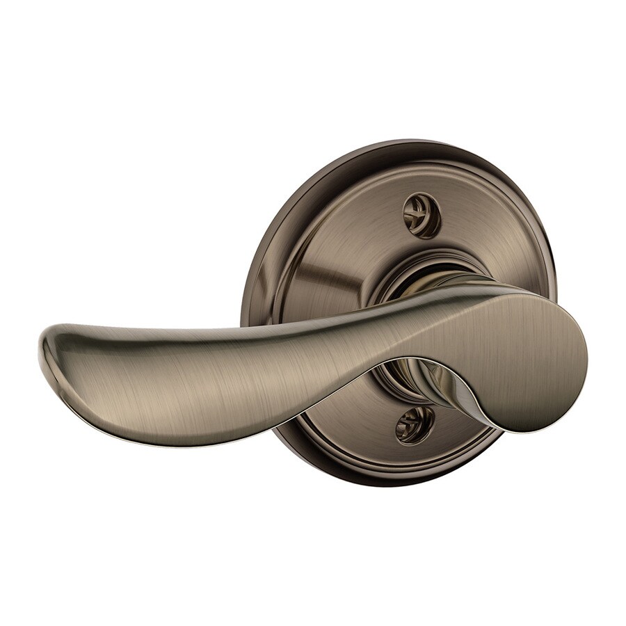 Schlage F Champagne Antique Pewter Left Handed Dummy Door Handle Left Handed Dummy Door Handle