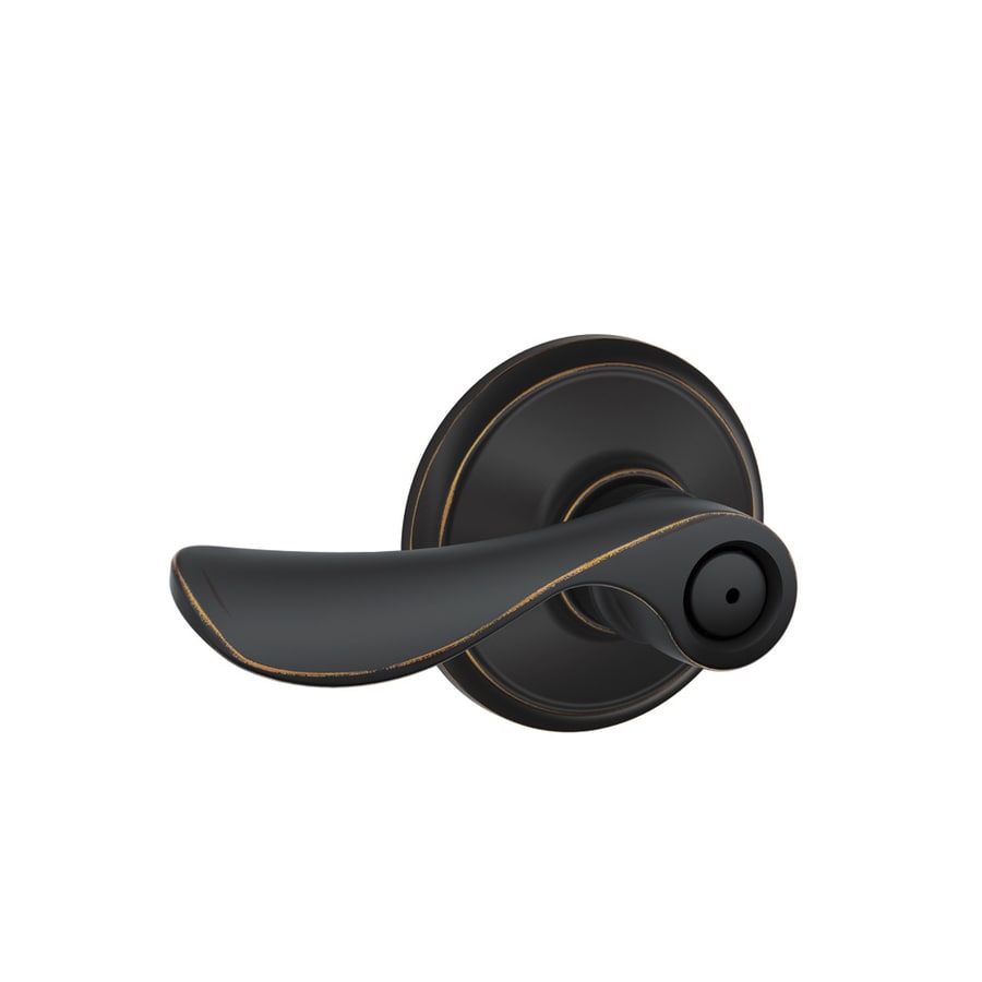 Schlage F Champagne Aged Bronze Reversible Privacy Door Handle at