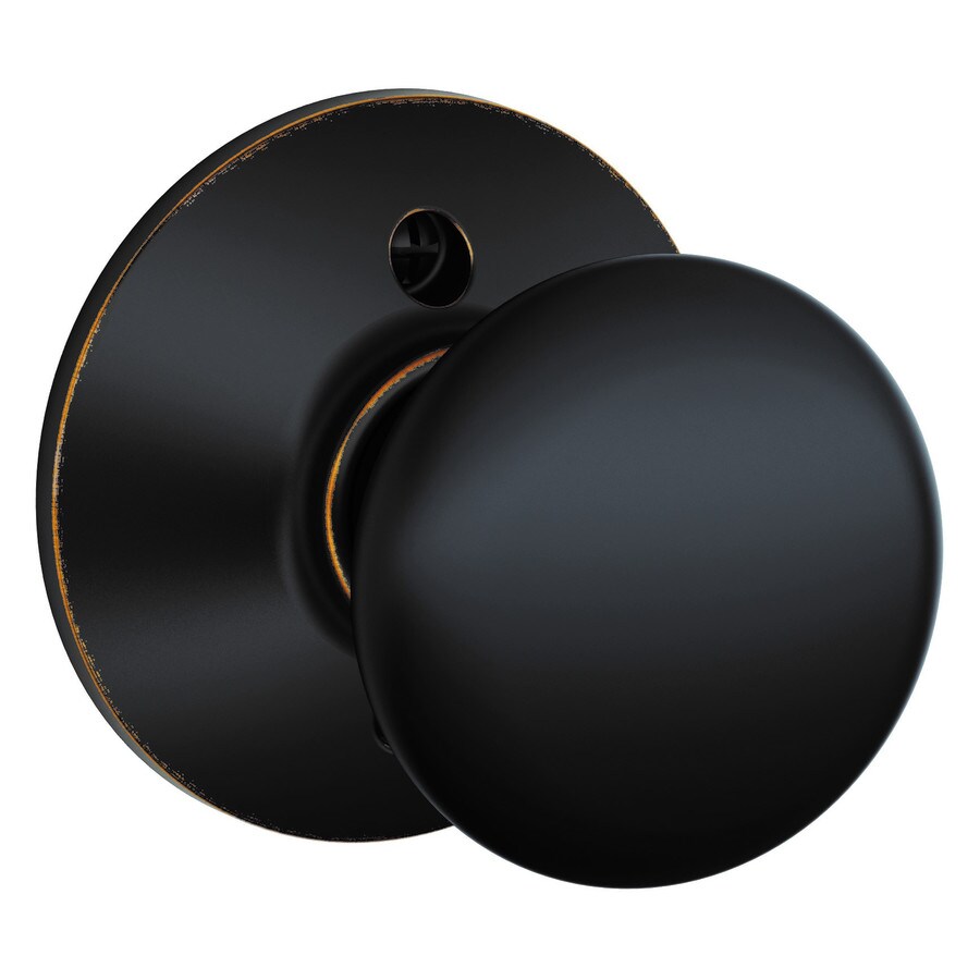 Schlage F Plymouth Aged Bronze Dummy Door Knob Single Pack at