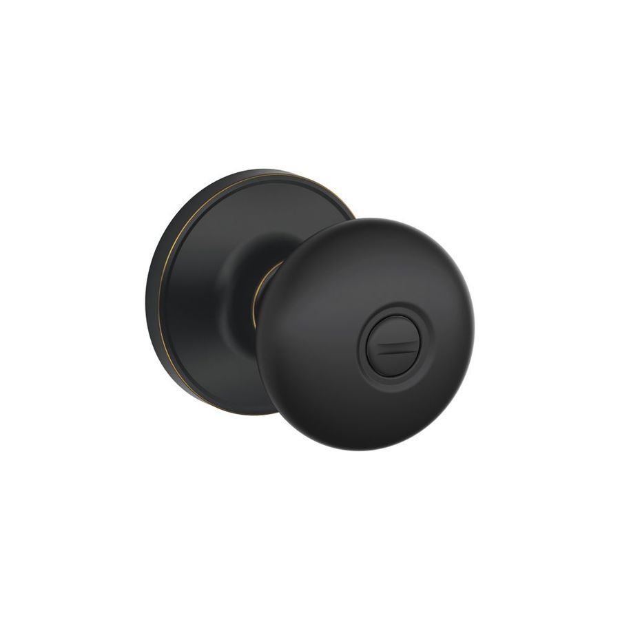 Schlage J Stratus Aged Bronze Privacy Door Knob Single Pack at