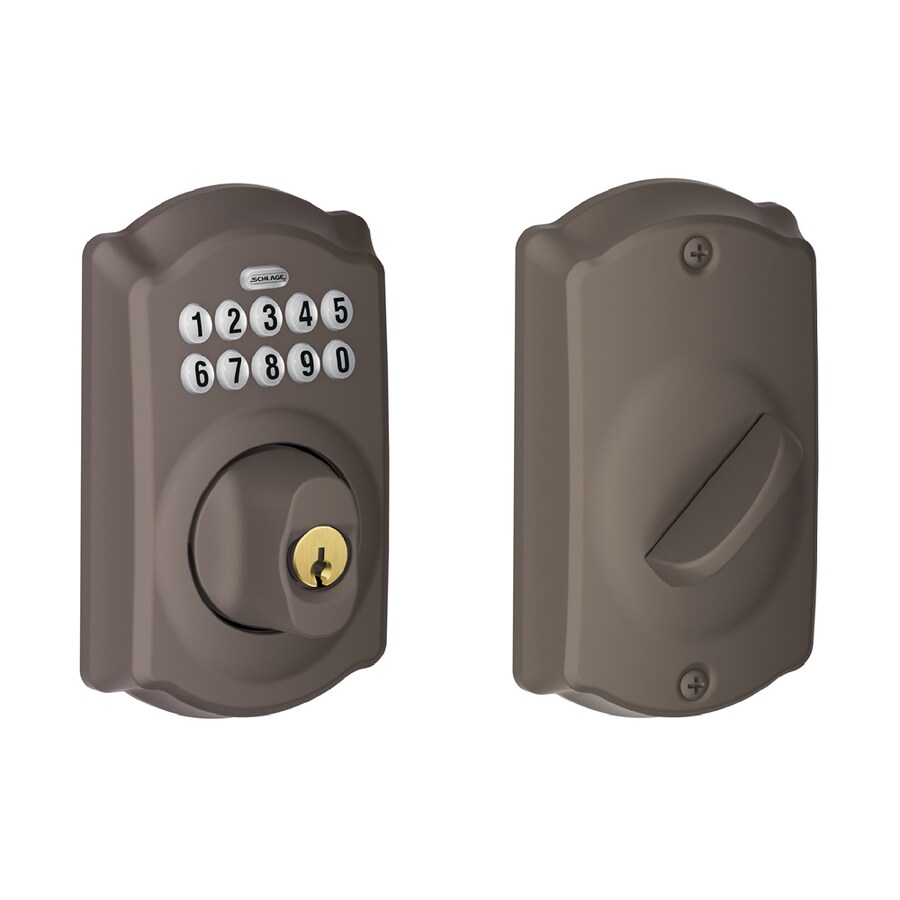 Schlage Camelot Oil-Rubbed Bronze Single-Cylinder Electronic Entry Door ...