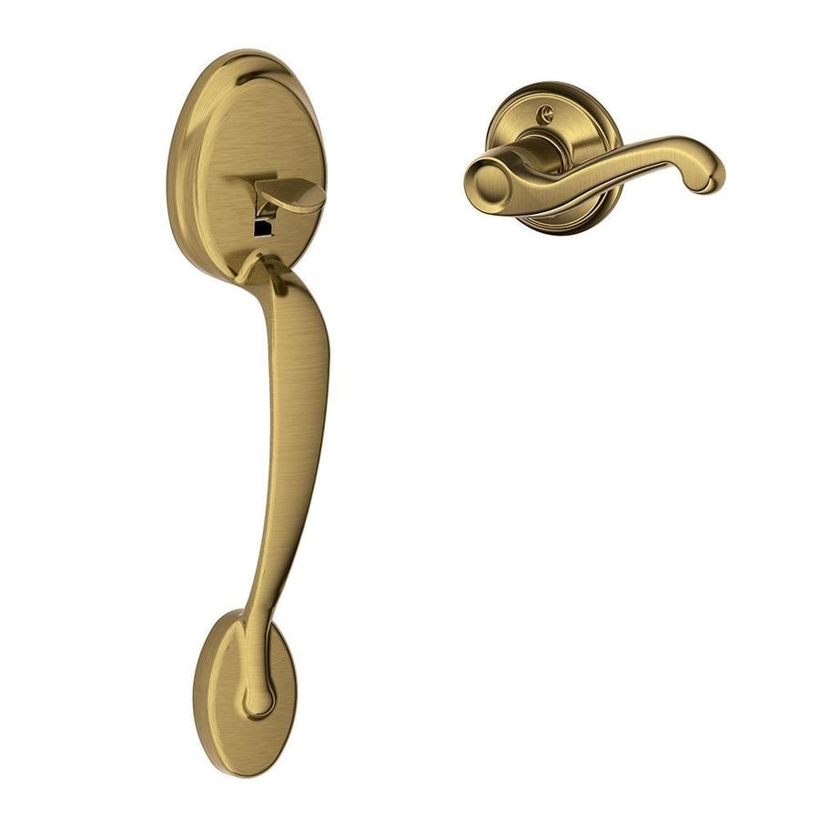 Shop Schlage Plymouth Antique Brass Residential Entry Door Schlage Plymouth Antique Brass Residential Entry Door Replacement Handleset - Shop Schlage Plymouth Antique Brass Residential Entry Door
