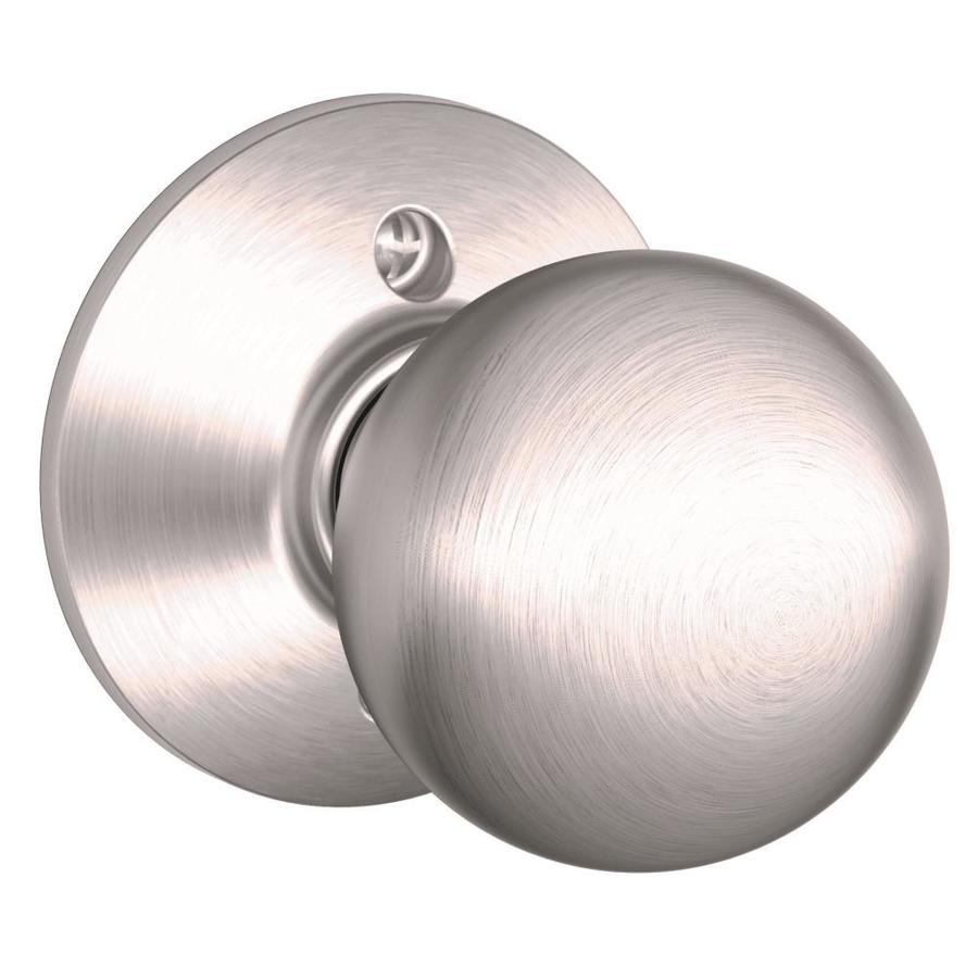 Schlage F Orbit Satin Chrome Dummy Door Knob Single Pack At Lowes Com