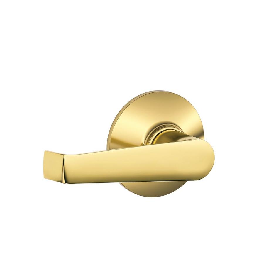 Schlage F Elan Bright Brass Reversible Passage Door Handle at