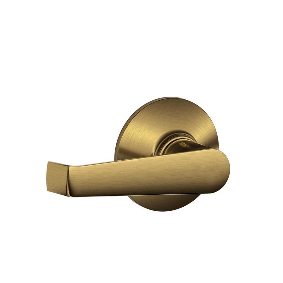 Schlage F Elan Antique Brass Passage Door Handle at