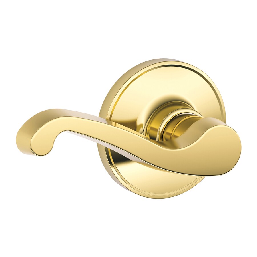 Schlage J Lasalle Bright Brass Reversible Passage Door Handle at